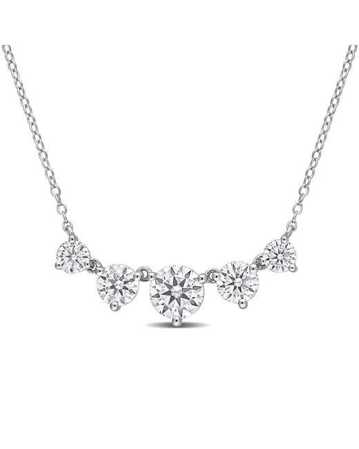 Amour Metallic 2 1/2 Ct Dew Created Moissanite Heart Necklace