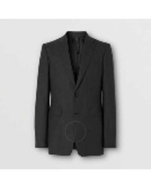 Burberry Black Charcoal Melange Wool Three-piece Suits for men