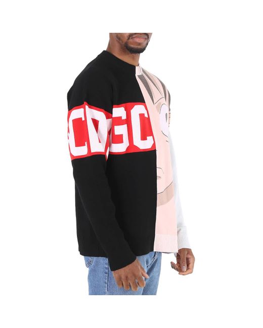Gcds Red Graphic One Piece Luffy Hybrid Sweater for men