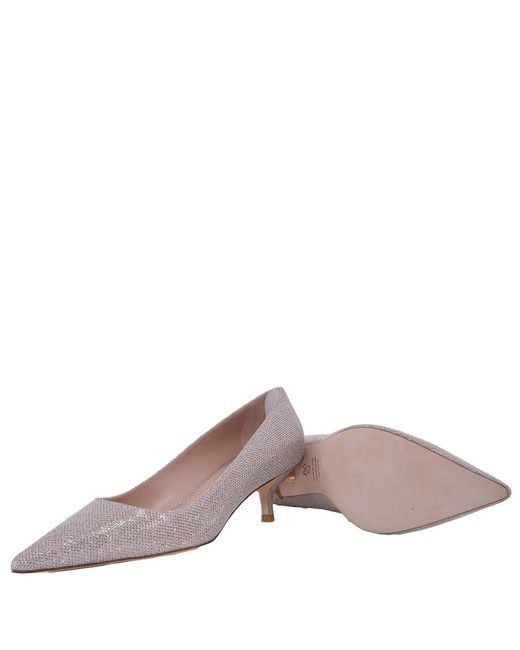 Stuart Weitzman Brown Stuart Kitten-Heel Pumps