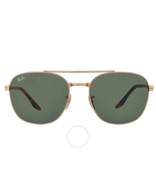 Ray-Ban Green Square Sunglasses Rb3688 001/31 58