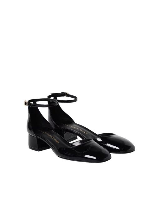 Stuart Weitzman Black Bria 35 Block Heel Pumps, Brand Size 38 Us