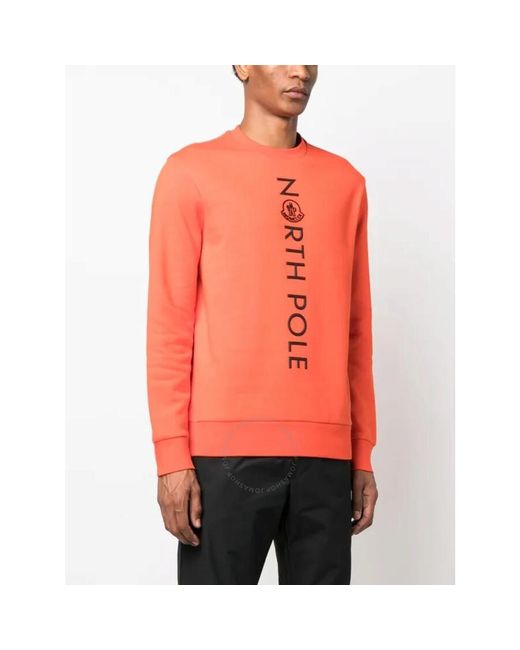 Moncler Pink Printed Motif Cotton Sweatshirt for men
