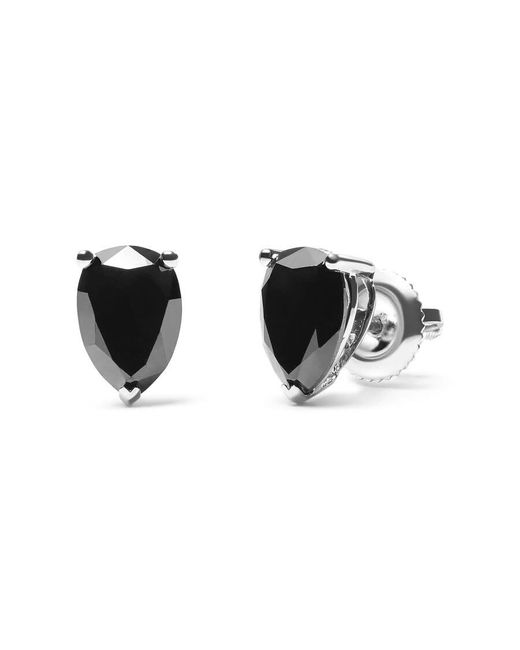 Haus of Brilliance Black 14K 2.00 Cttw Pear Cut Diamond Stud Earrings