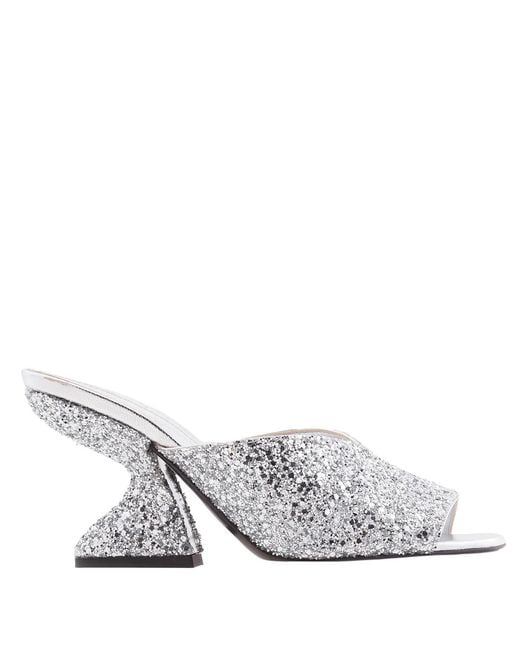 Ferragamo White Sansu 85Mm Sculptural-Heel Mules