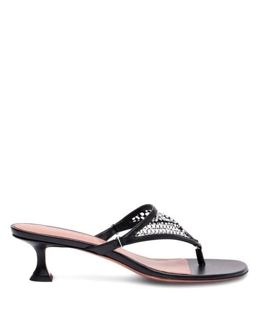 AMINA MUADDI Brown Cameron Crystal Thong Sandals