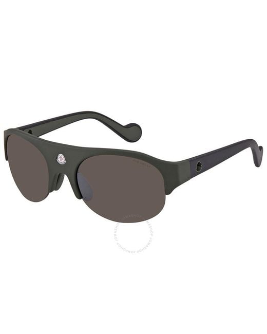 Moncler Gray Mirrored Roviex Round Sunglasses Ml0050 98l