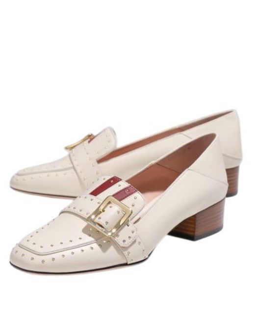 Bally Pink Marcella Janelle Studded Leather Pumps, Brand Size 35 Us