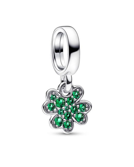 Pandora Green Four Leaf Clover Dangle Charm