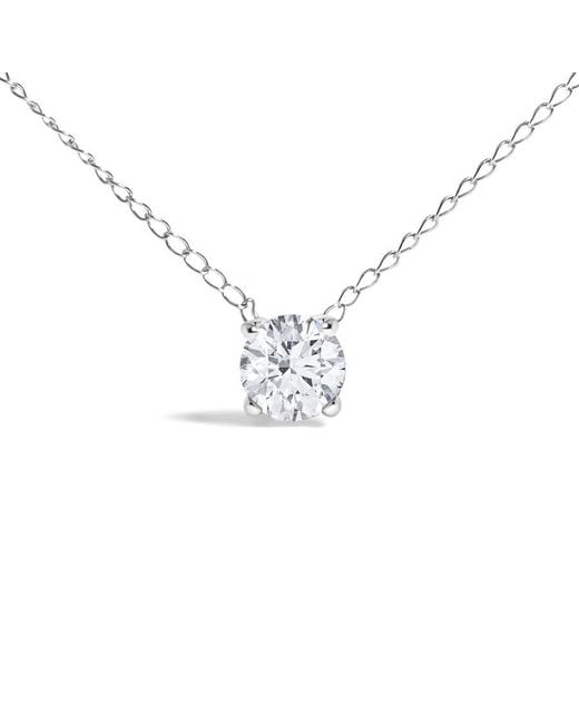Haus of Brilliance Metallic 14K Floating 1/2 Cttw Lab Grown Diamond Solitaire Pendant Necklace