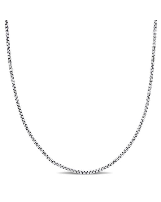 Amour Metallic 1.6Mm Round Box Link Necklace