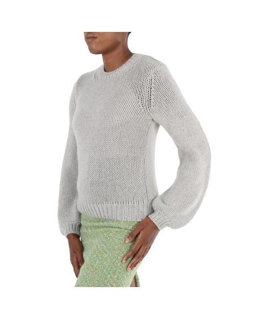 Chloé Gray Ribbed Cashmere Sweater