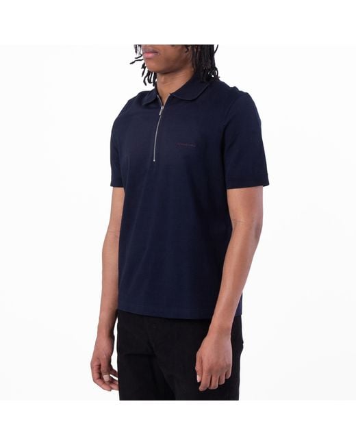 Ferragamo Blue Ferragamo Short Sleeve Polo Shirt for men