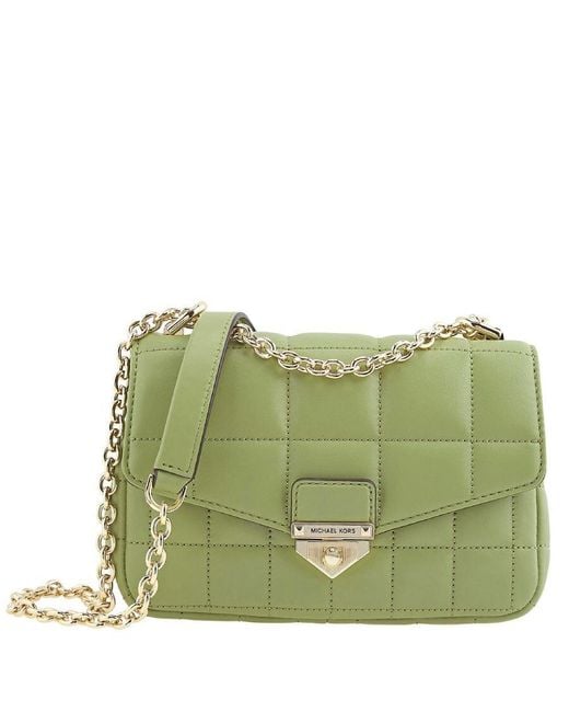 Michael Kors Green Soho Small Leather And Chain Shoulder Bag