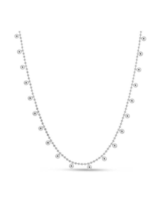 Tresorra Metallic Sterling Bead Chain Necklace