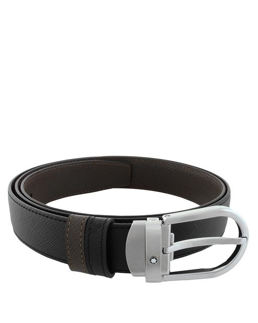 Montblanc Black Horseshoe 30 Mm Reversible Belt for men
