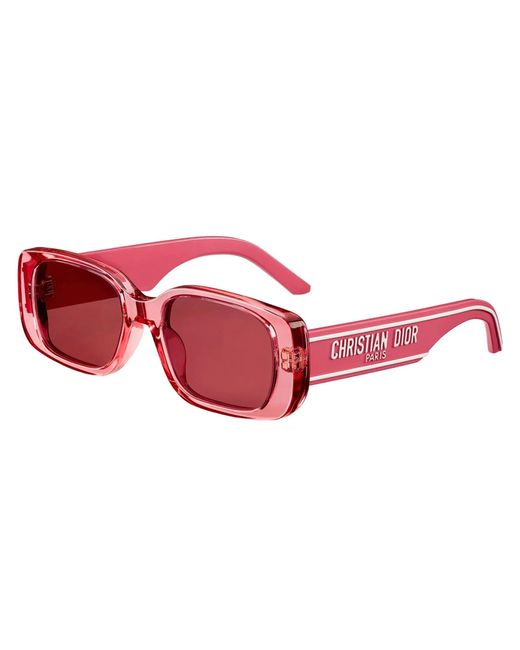 Dior Red Wil Burgundy Rectangular Sunglasses Cd40032u 74s 53