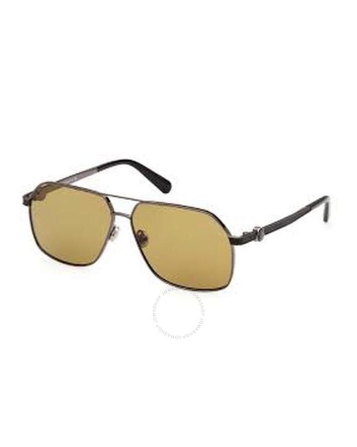 Moncler Metallic Icepol Polarized Bronze Navigator Sunglasses Ml0264 08h 61 for men