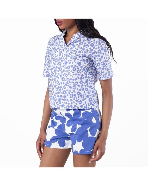 Marni Blue All Over Print Silk Shirt