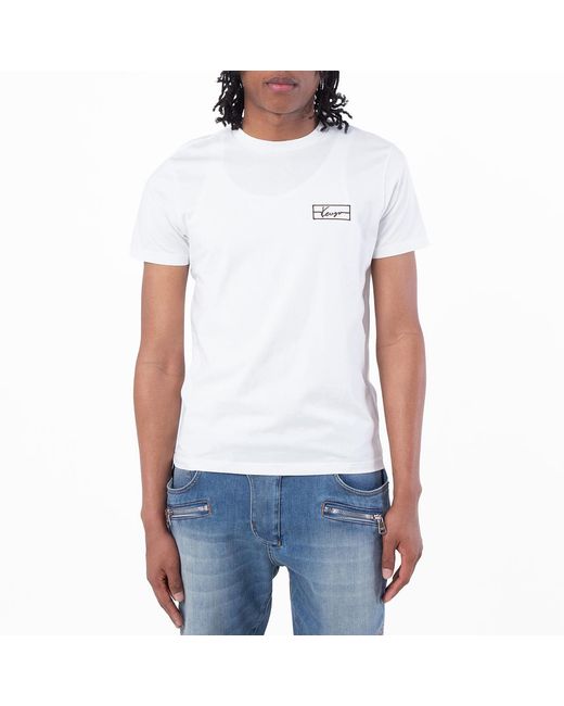 KENZO White Slim Fit Cotton T-Shirt for men