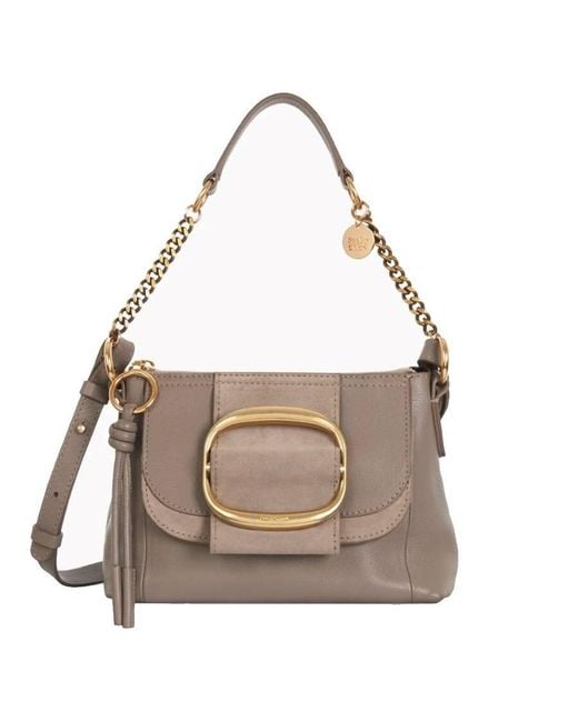 See By Chloé Gray Hopper Leather Shoulder Bag
