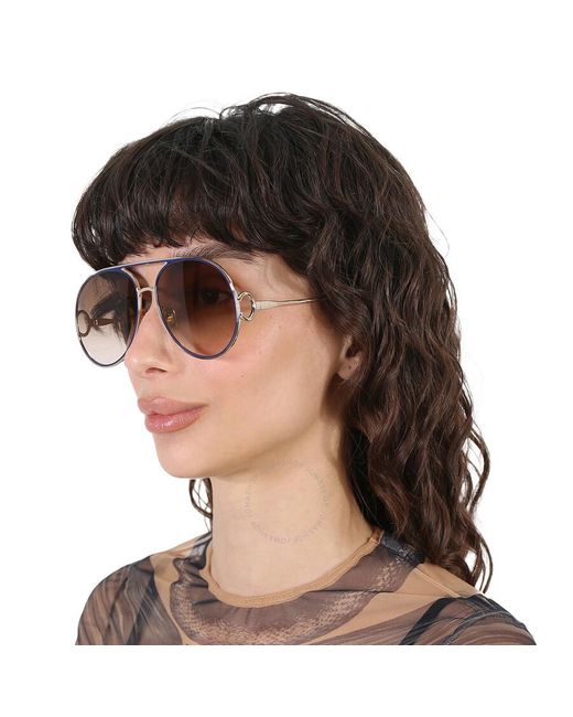 Chloé Brown Gradient Pilot Sunglasses