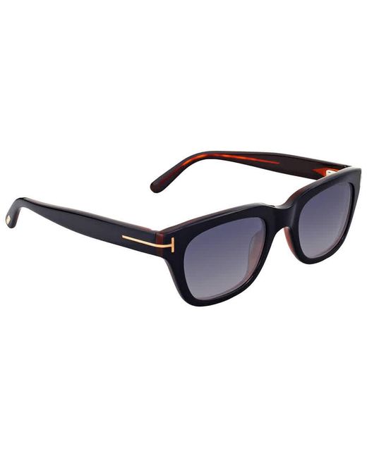 Tom Ford Blue Snowdon Smoke Gradient Square Sunglasses Ft0237 05b 50 for men