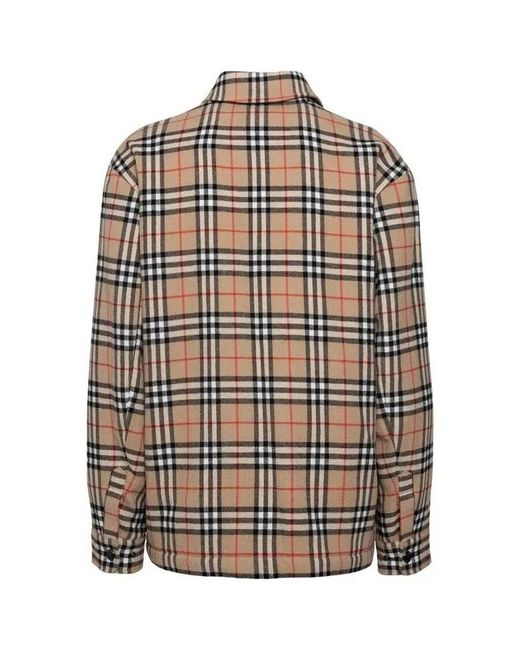 Burberry Archive Vintage Check Wool Cotton Overshirt in Natural for Men Lyst Australia