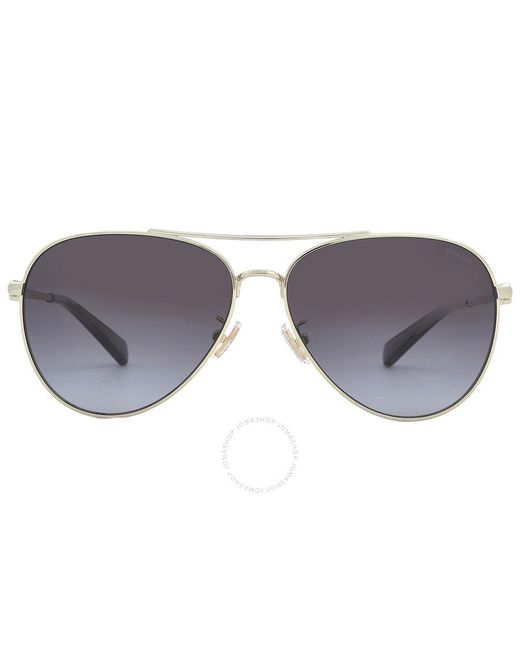 COACH Black Grey Gradient Pilot Sunglasses Hc7140 90058g 61 for men