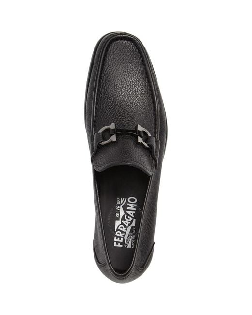 Ferragamo Black Salvatore Gancini Moccasin for men