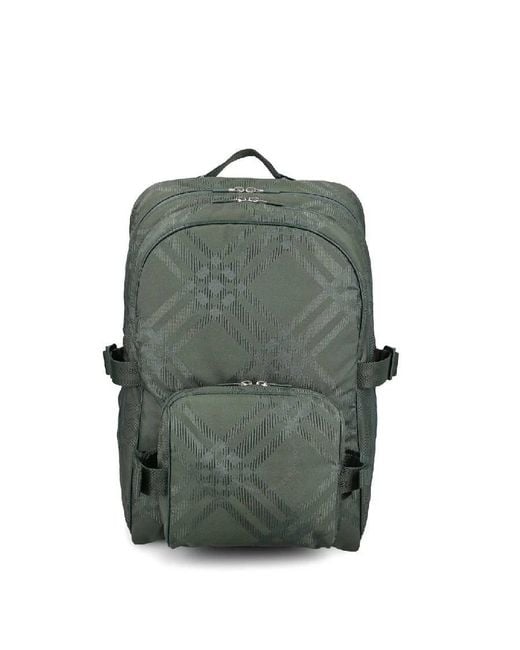 Burberry Green Jacquard Check Backpack for men