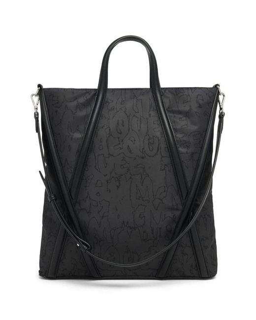 McQueen Black Harness Tote Bag for men
