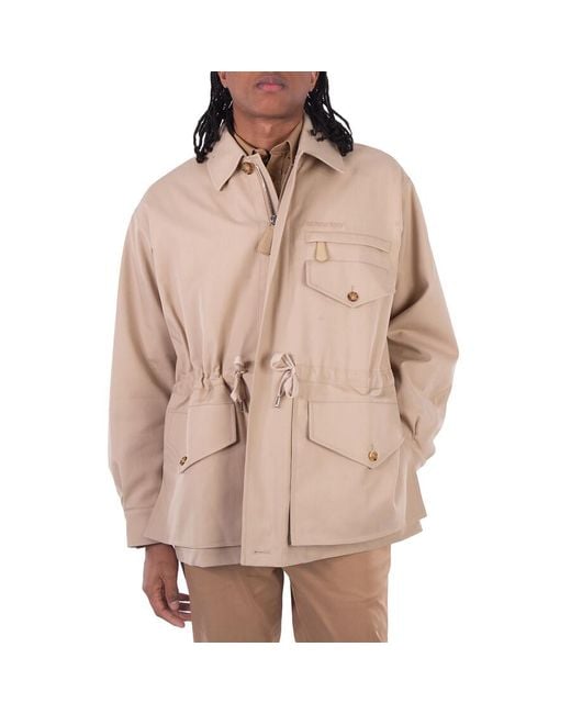 Burberry Natural Backwell Single-Breasted Cotton Jacket, Brand Size 52 (Us for men