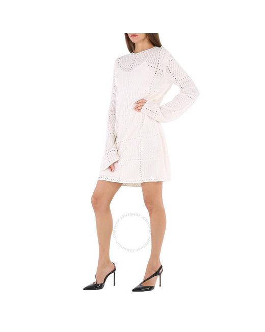 Chloé White Long-sleeve Mini Dress