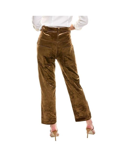 Brunello Cucinelli Brown Velvet High-Waisted Trousers, Brand Size 42 (Us