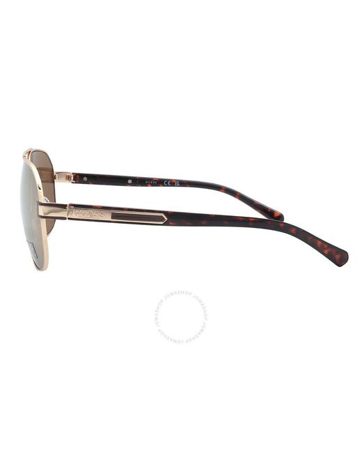 Guess Factory Natural Brown Mirror Pilot Sunglasses Gf0247 32g 61 for men
