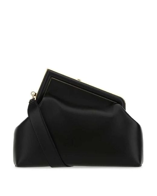 Fendi Black First Leather Crossbody Bag