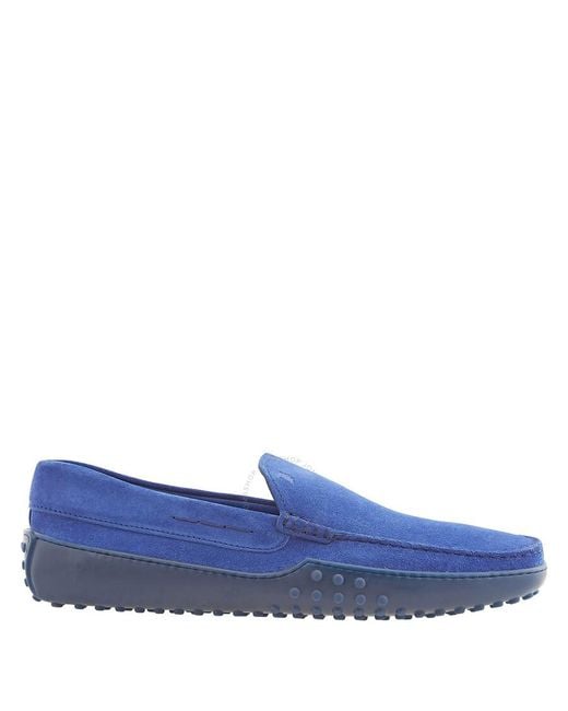 Tod's Blue Suede Gommino Loafers for men