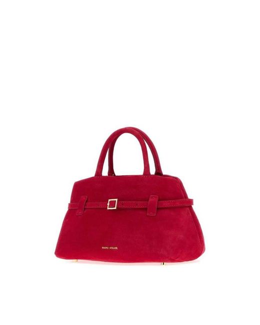 MANU Atelier Red Suede Le Cambon 25 Handbag Borse A Mano