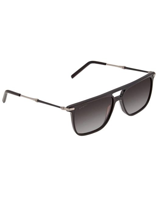 Ferragamo Gray Rectangular Sunglasses Sf966s 001 57 for men