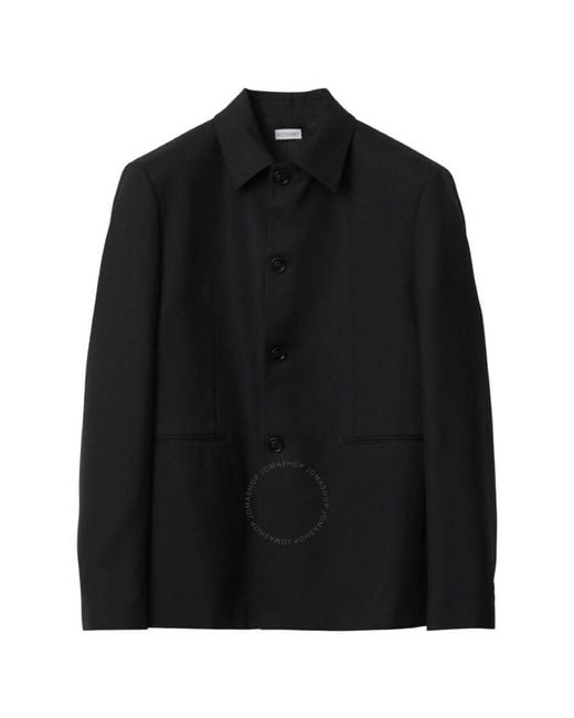 Burberry Black Button-Down Wool Tailored Jacket, Brand Size 46R (Us for men
