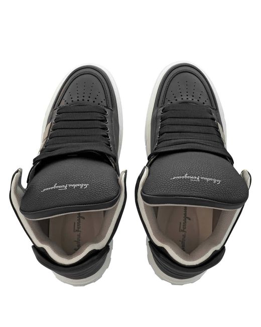 Ferragamo Black Marvelous Gancini High-top Calf Leather Sneakers for men