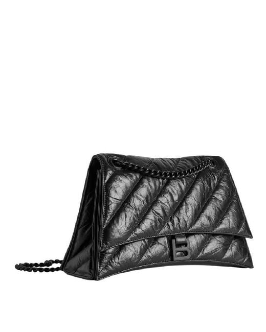 Balenciaga Black Medium Quilted Crush Chain Bag