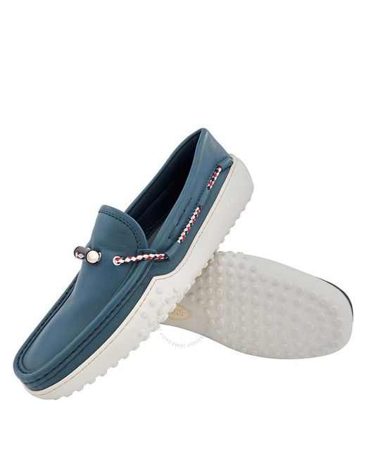 Tod's Blue Light Gommino Leather Loafers for men