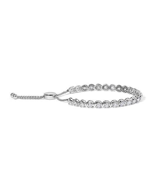 Haus of Brilliance Metallic 14K 6.00 Cttw Diamond 4'-10' Adjustable Bolo Tennis Bracelet (I-J Color, I1-I2 Clarity)