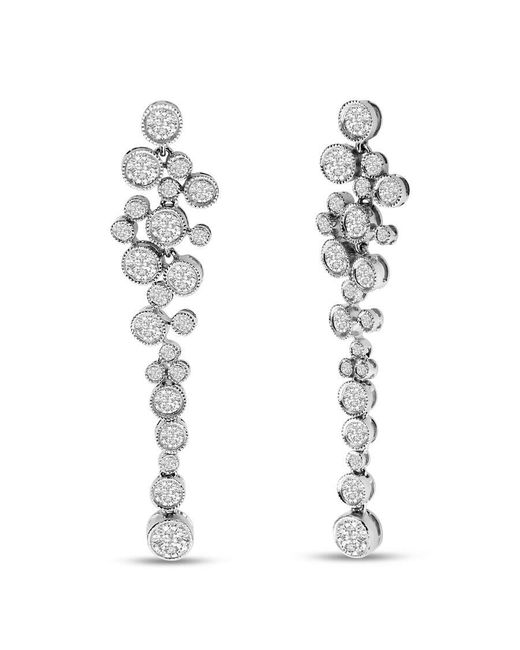 Haus of Brilliance Metallic 18k White Gold 3.15 Cttw Round Diamond Waterfall Drop Dangle Stud Earrings
