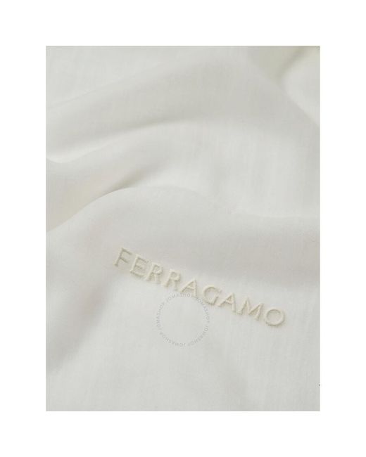 Ferragamo White Cashmere Shawl