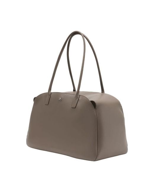 Courreges Gray Leather Shoulder Bag