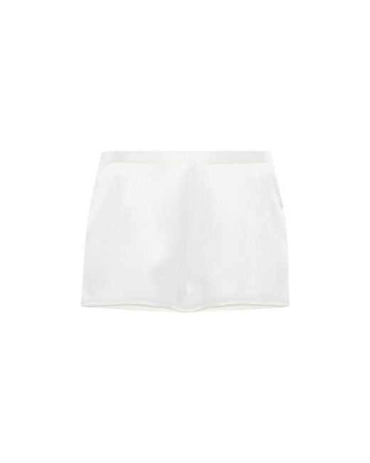 La Perla White Silk Sleep Shorts