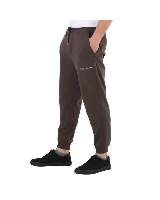 Calvin Klein Gray Organic Cotton Logo Sweat Pants for men